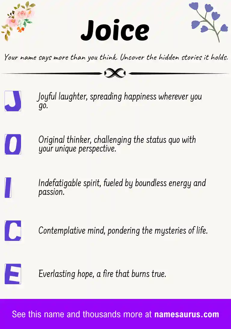 Acrostic poem about Joice.