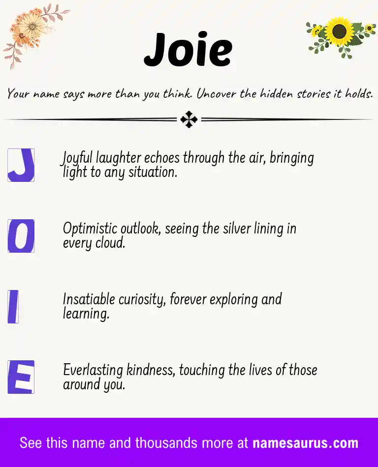 Acrostic poem about Joie.