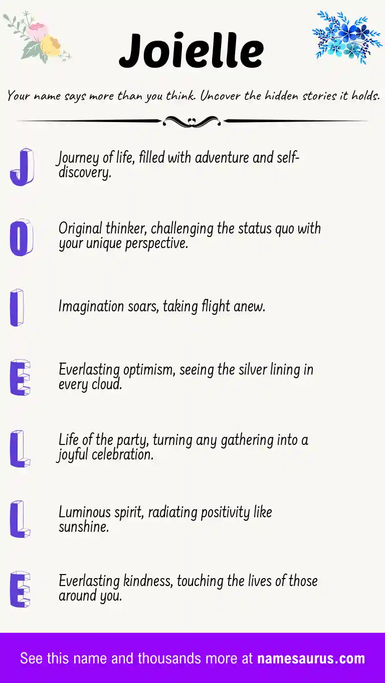 Acrostic poem about Joielle.