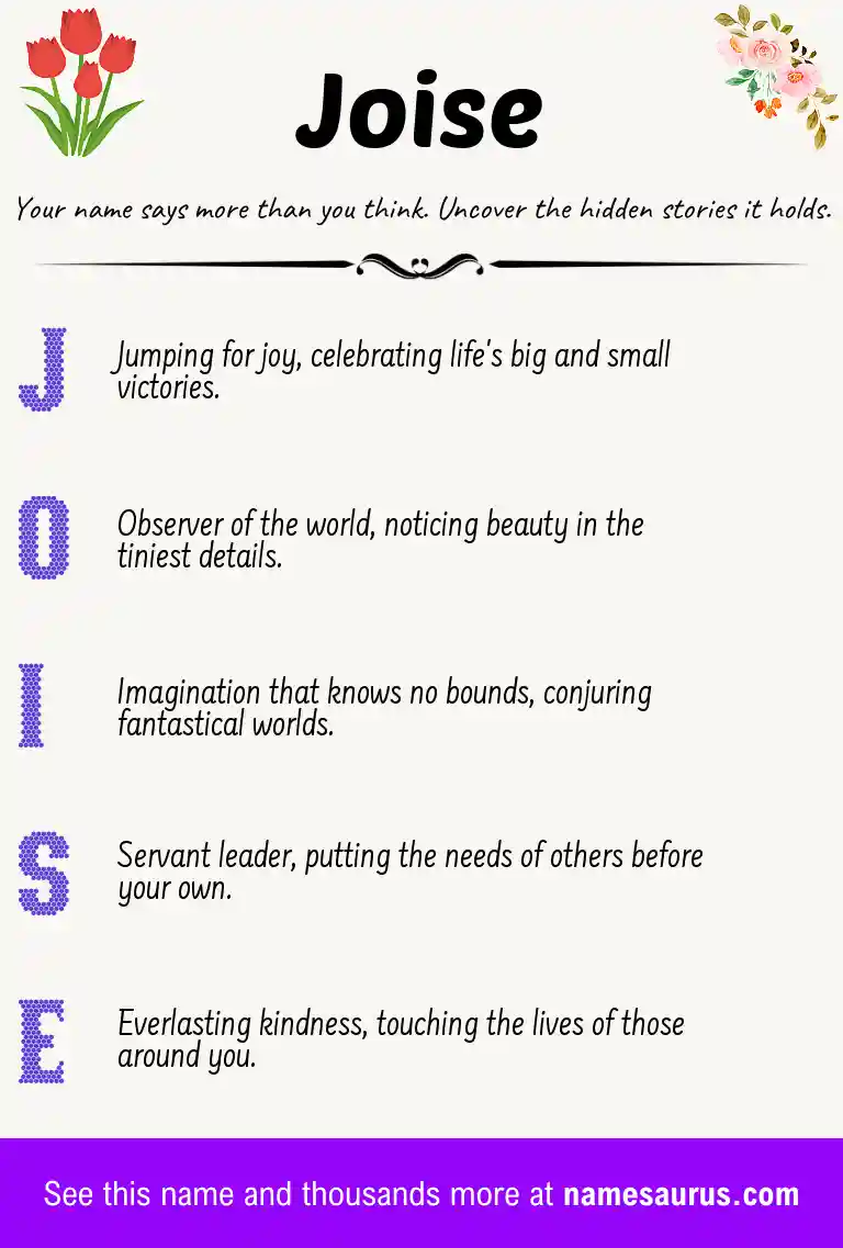 Acrostic poem about Joise.