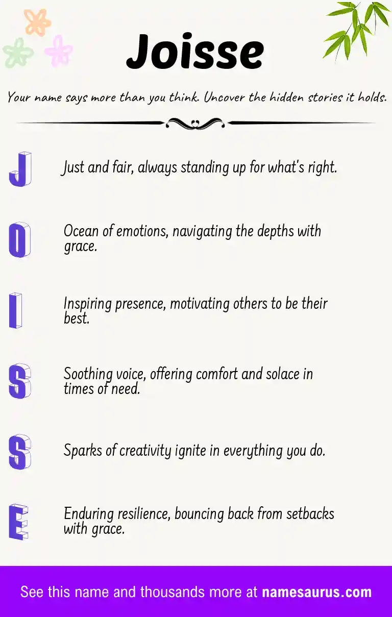Acrostic poem about Joisse.