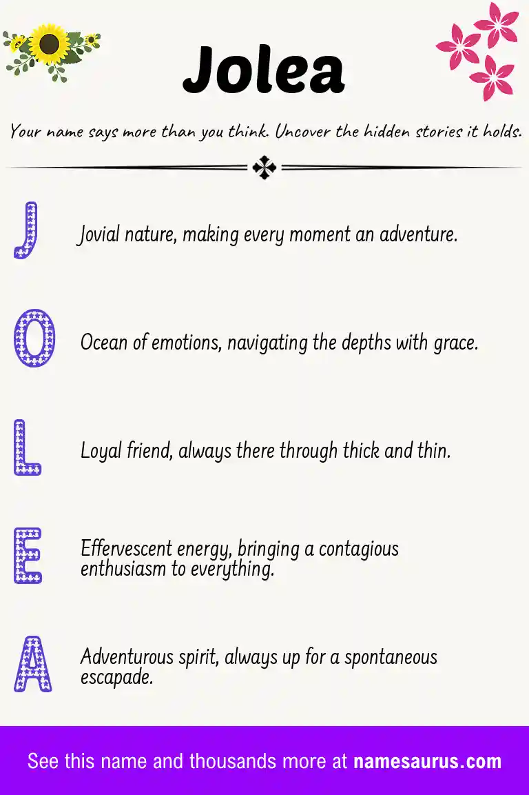 Acrostic poem about Jolea.