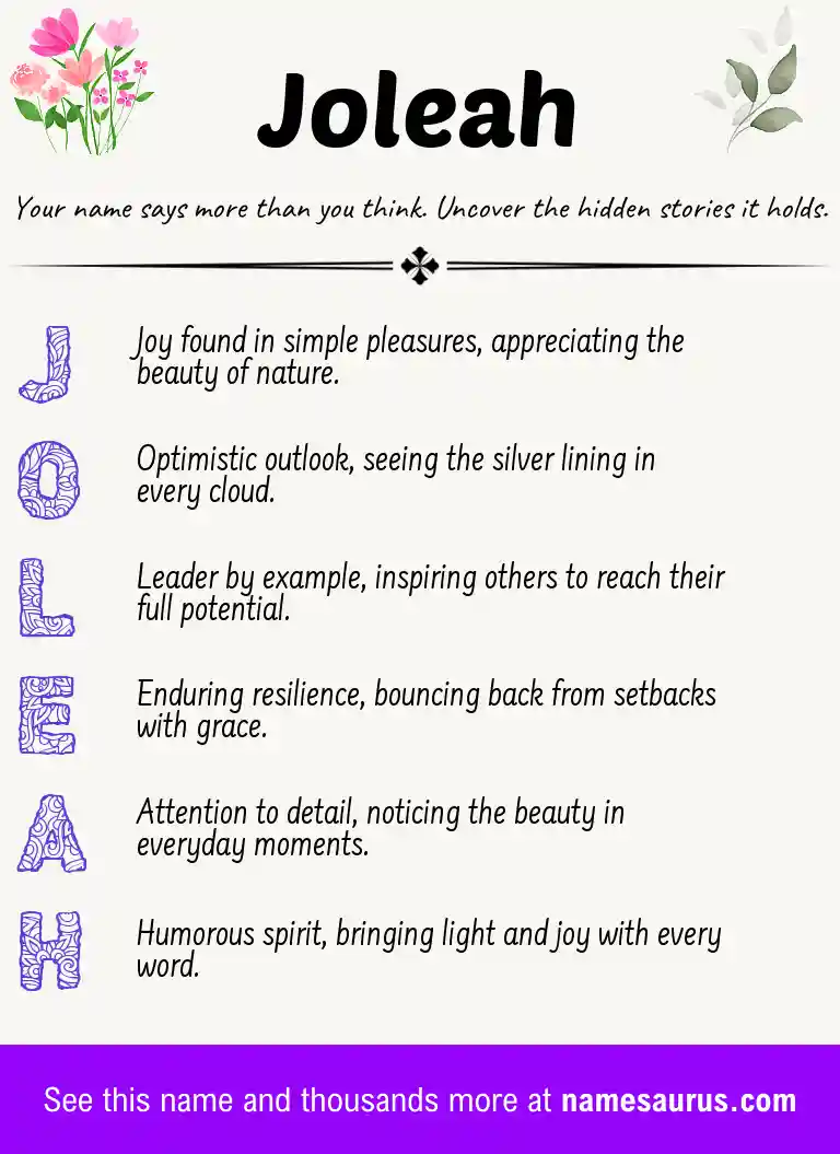 Acrostic poem about Joleah.