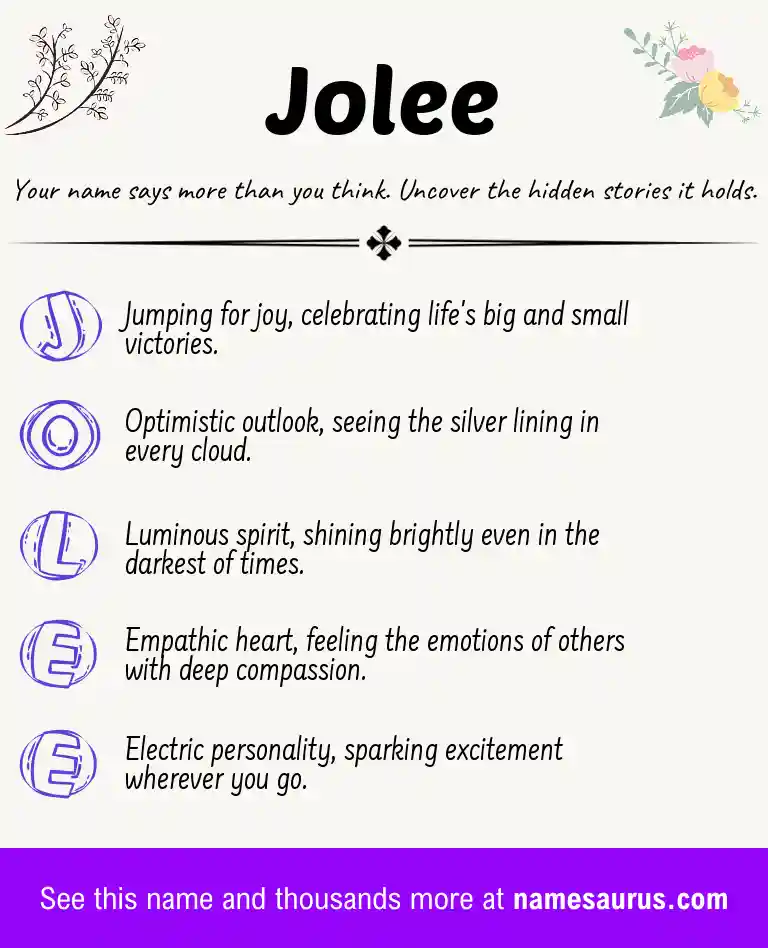 Acrostic poem about Jolee.
