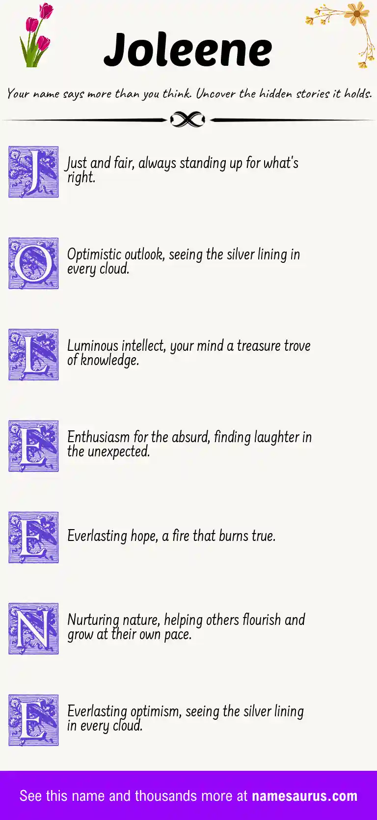 Acrostic poem about Joleene.