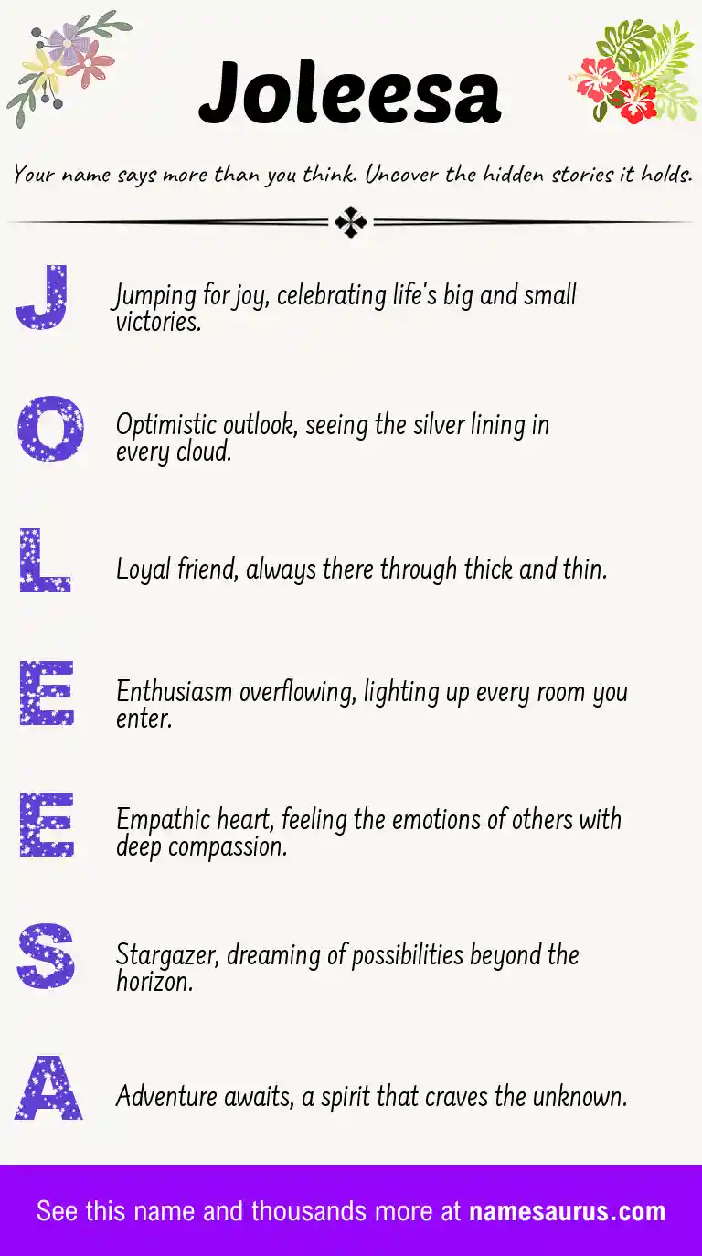 Acrostic poem about Joleesa.