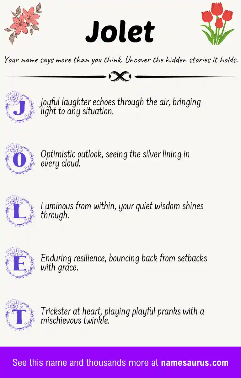 Acrostic poem about Jolet.
