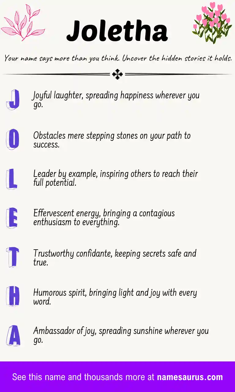 Acrostic poem about Joletha.