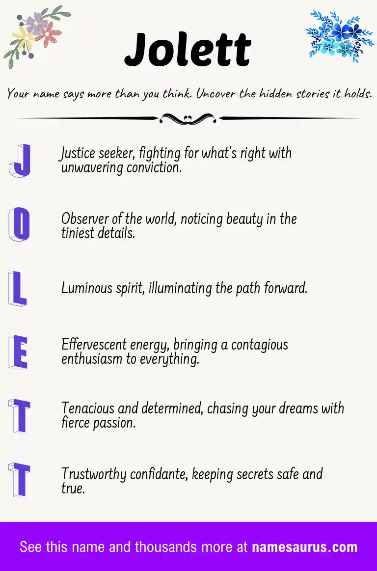 Acrostic poem about Jolett.