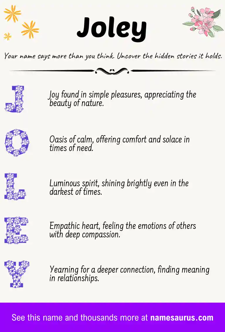 Acrostic poem about Joley.