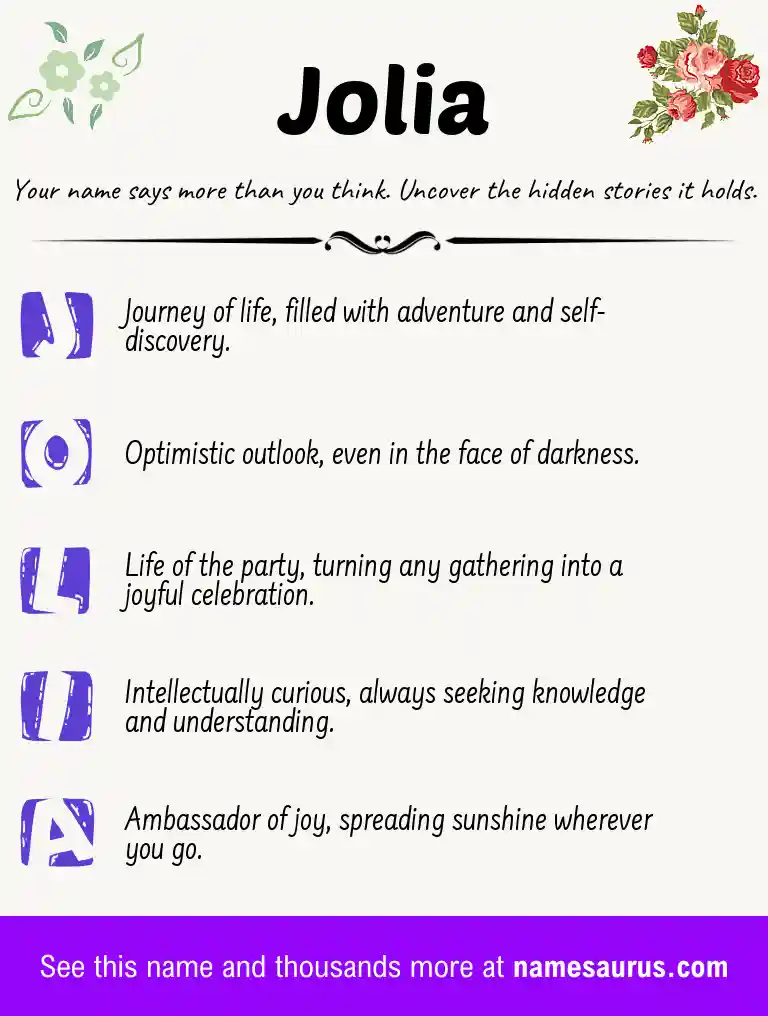 Acrostic poem about Jolia.