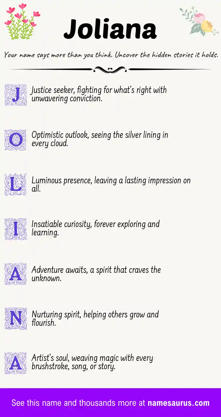 Acrostic poem about Joliana.