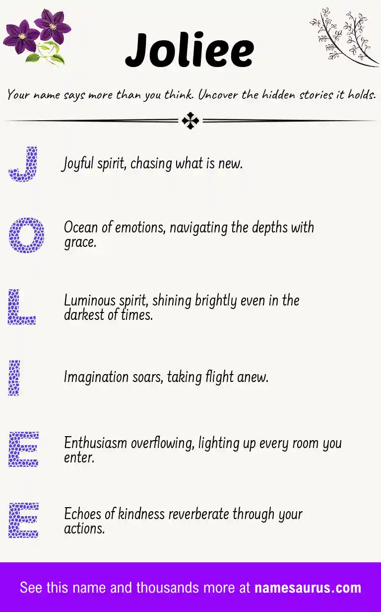 Acrostic poem about Joliee.