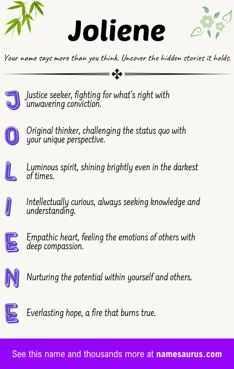 Acrostic poem about Joliene.