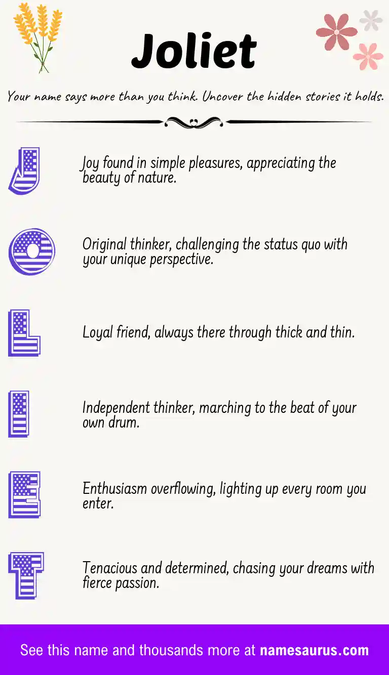 Acrostic poem about Joliet.