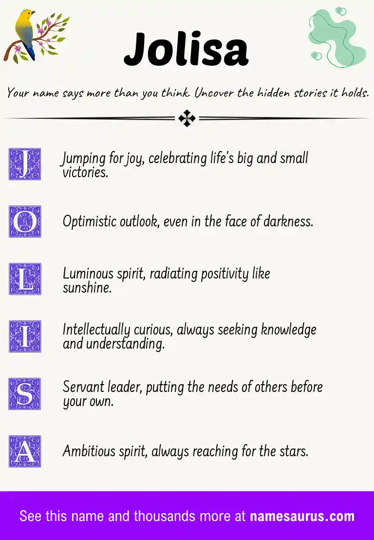 Acrostic poem about Jolisa.