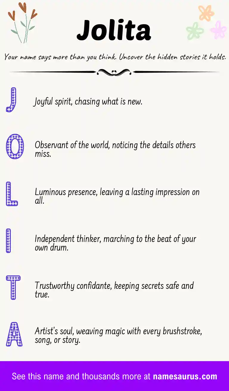 Acrostic poem about Jolita.