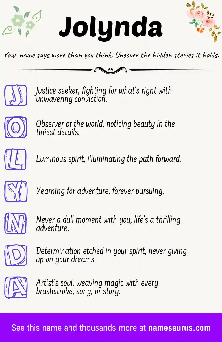 Acrostic poem about Jolynda.