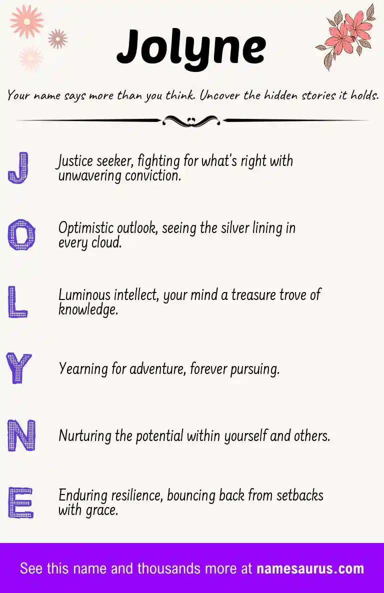 Acrostic poem about Jolyne.