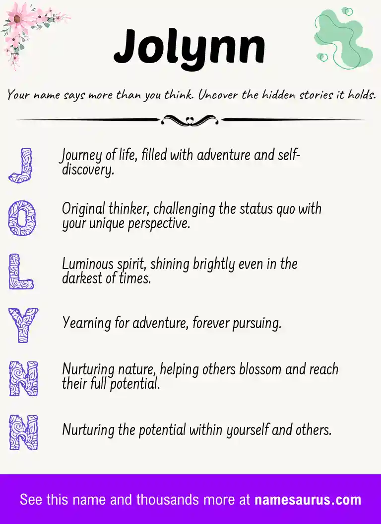 Acrostic poem about Jolynn.