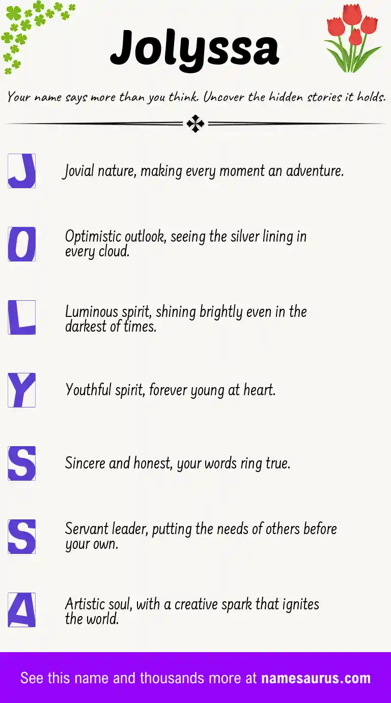 Acrostic poem about Jolyssa.
