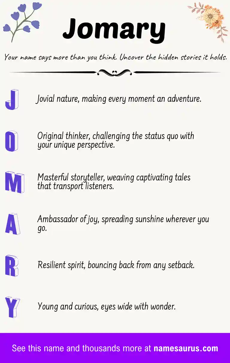 Acrostic poem about Jomary.