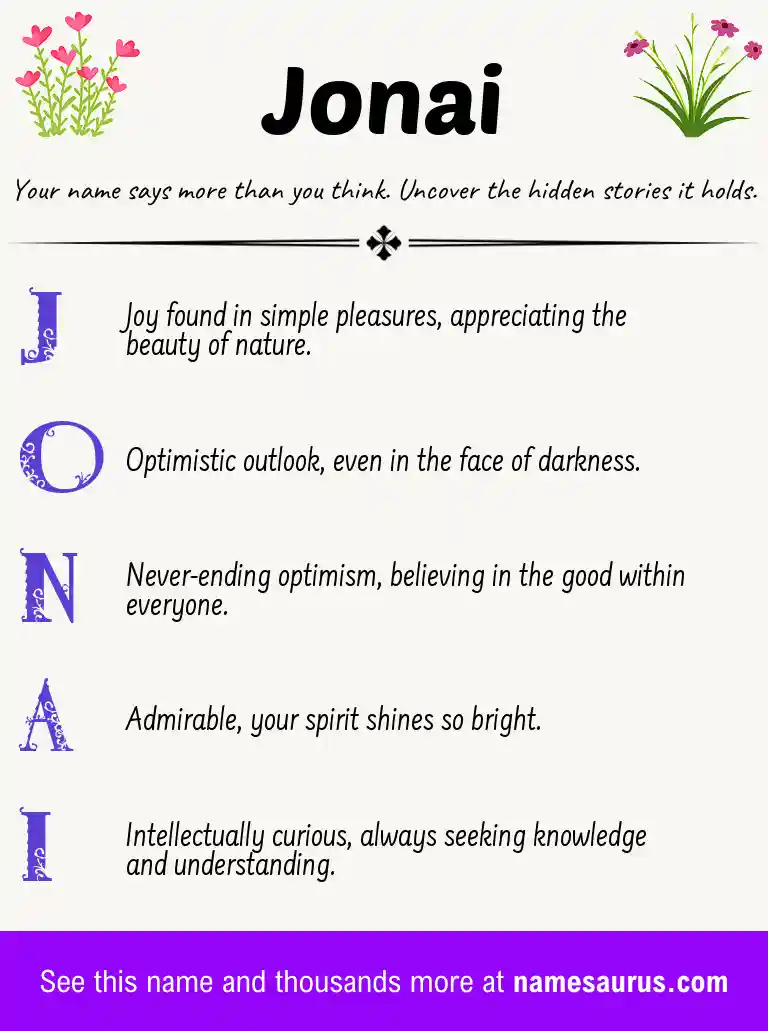 Acrostic poem about Jonai.