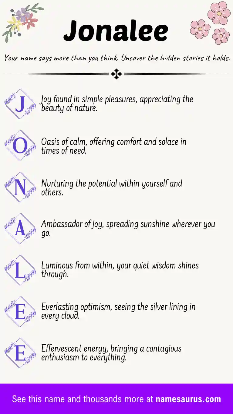 Acrostic poem about Jonalee.