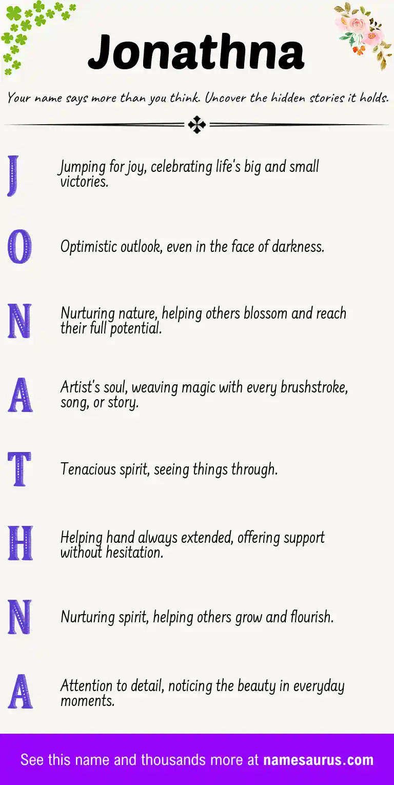 Acrostic poem about Jonathna.