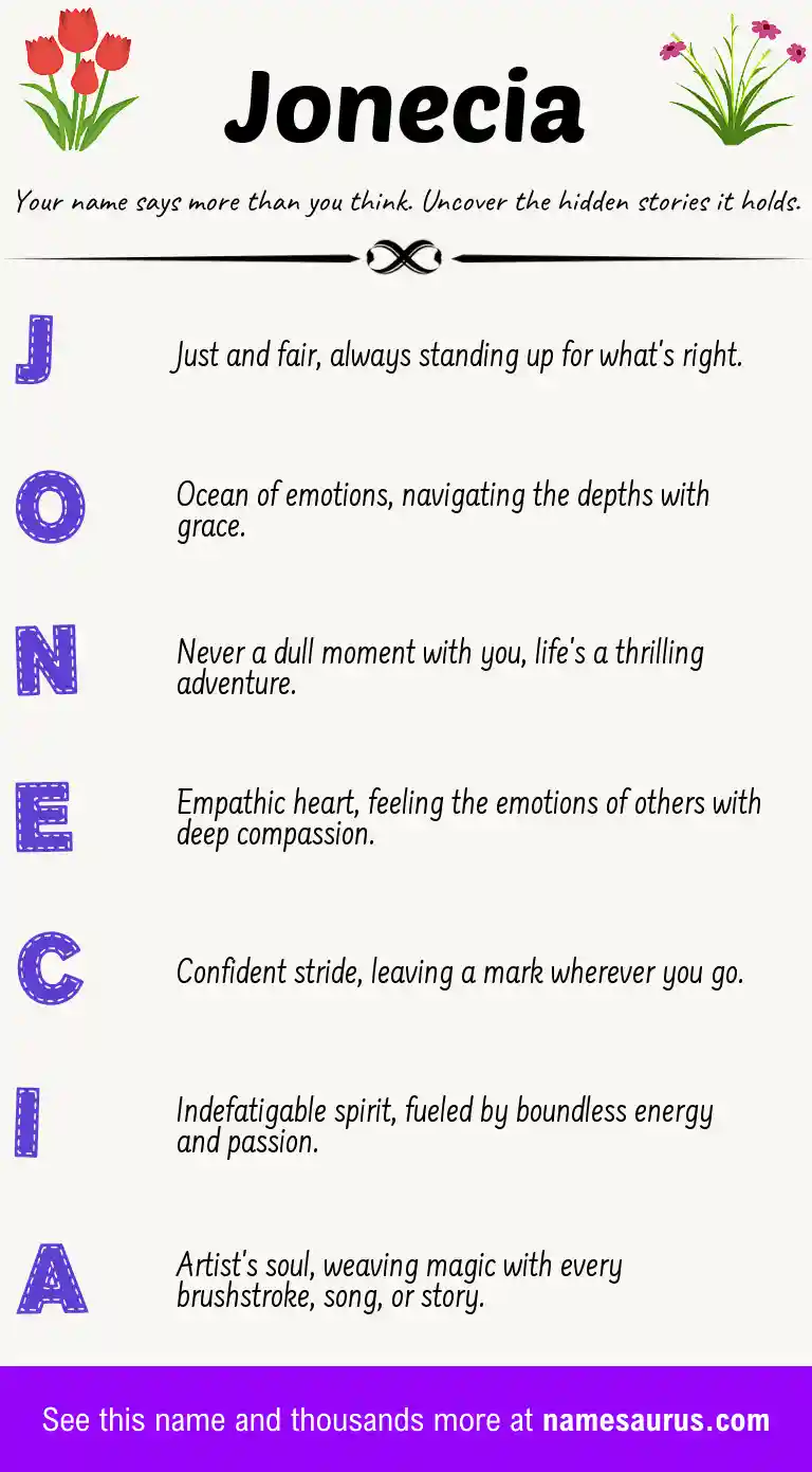 Acrostic poem about Jonecia.