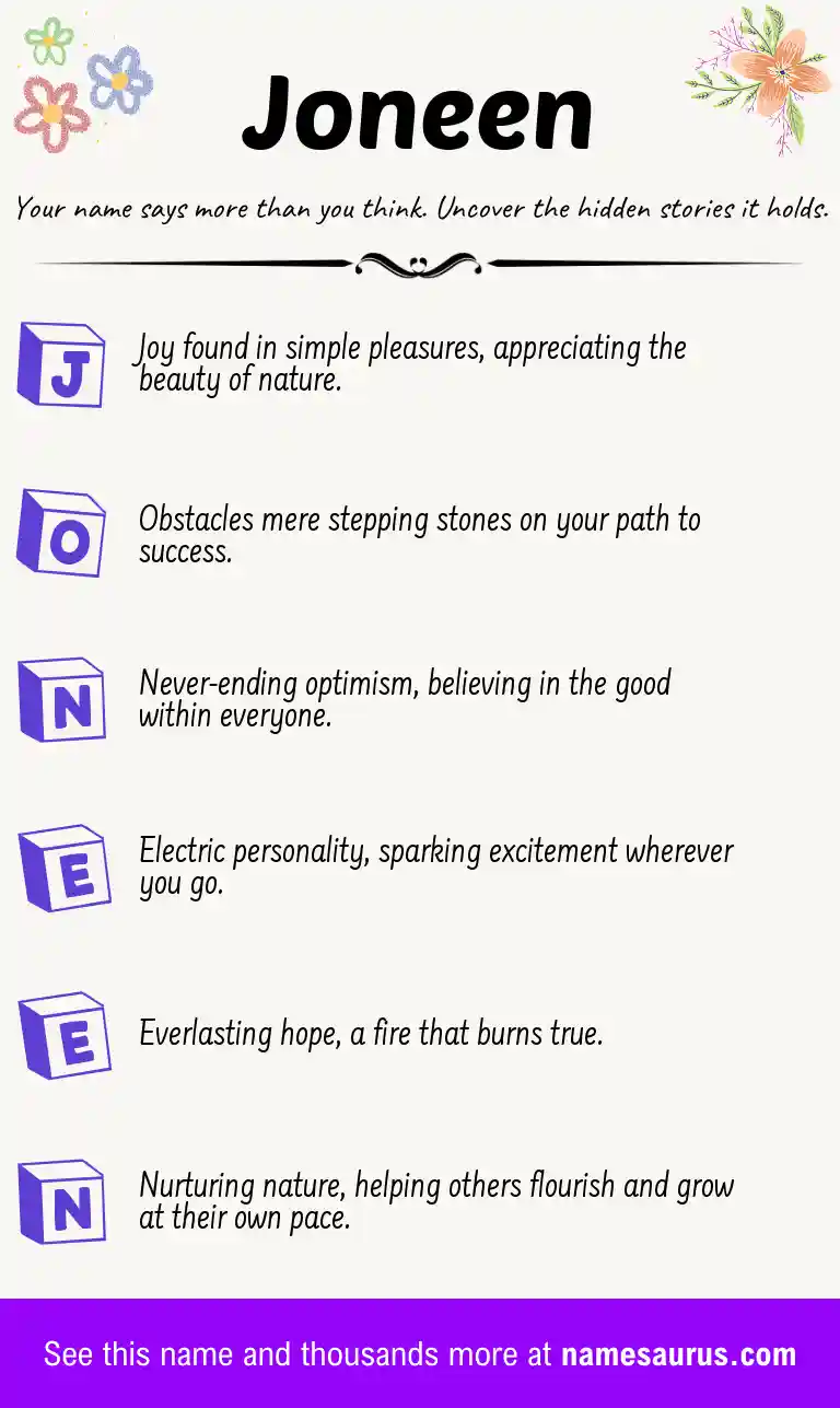 Acrostic poem about Joneen.