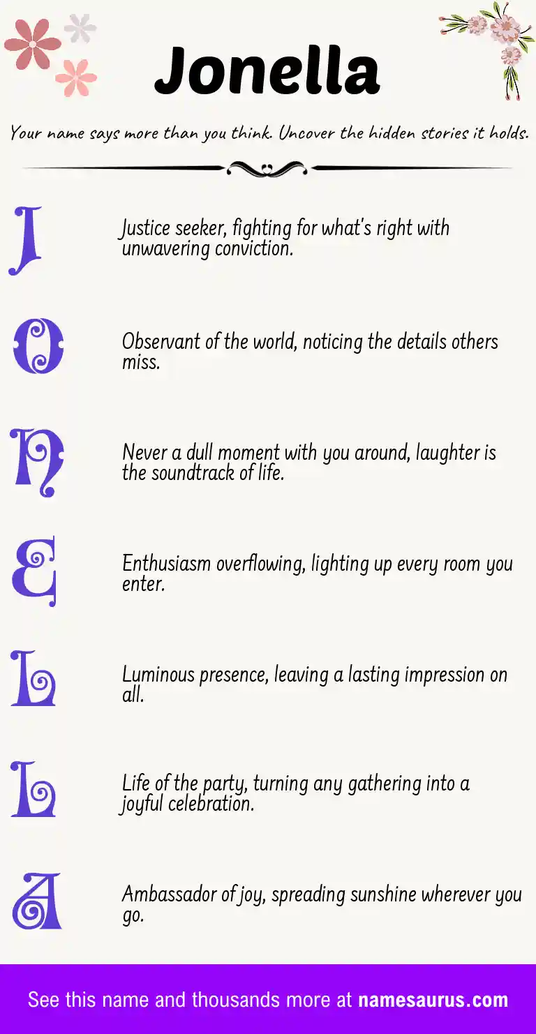 Acrostic poem about Jonella.