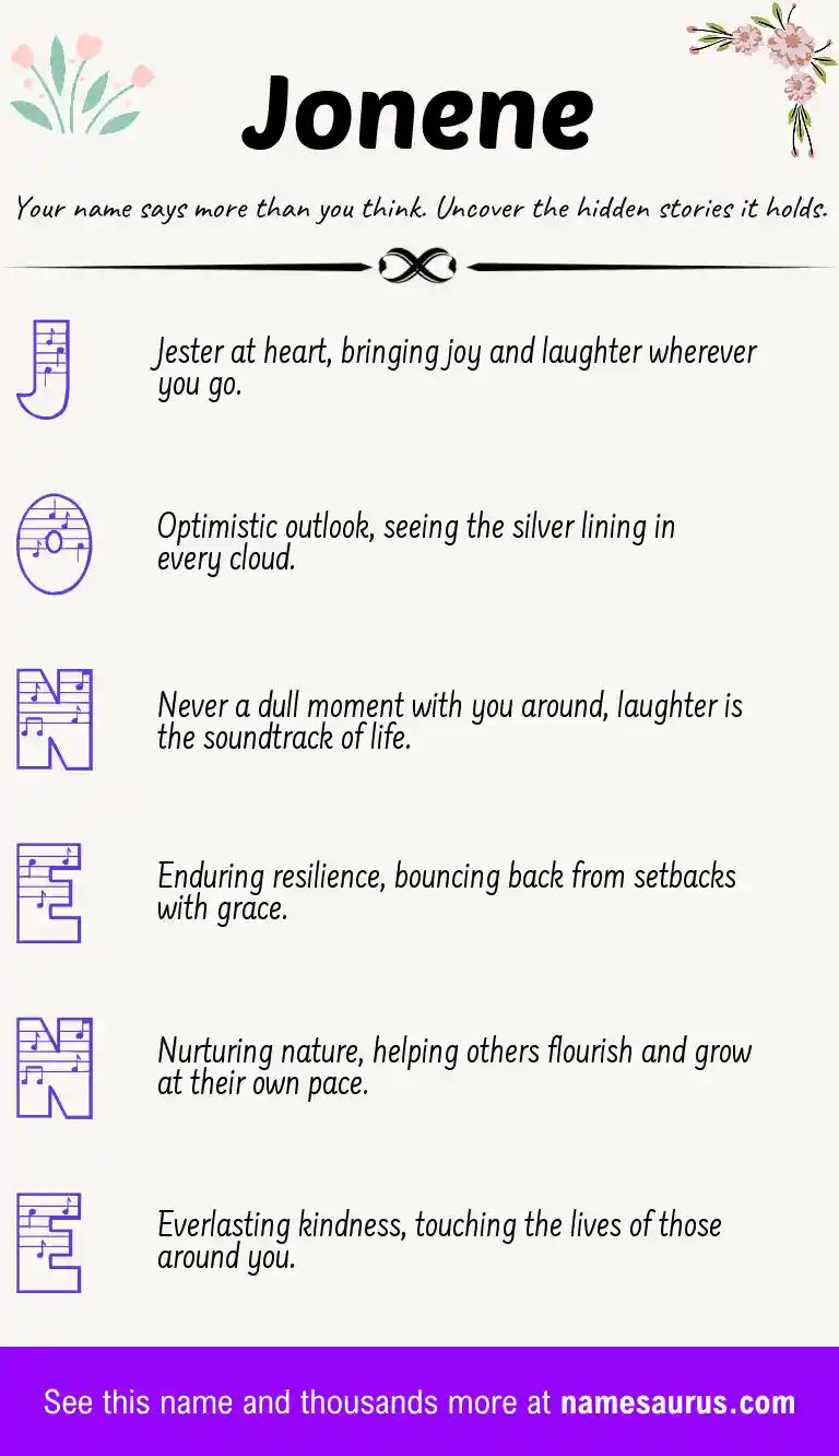Acrostic poem about Jonene.