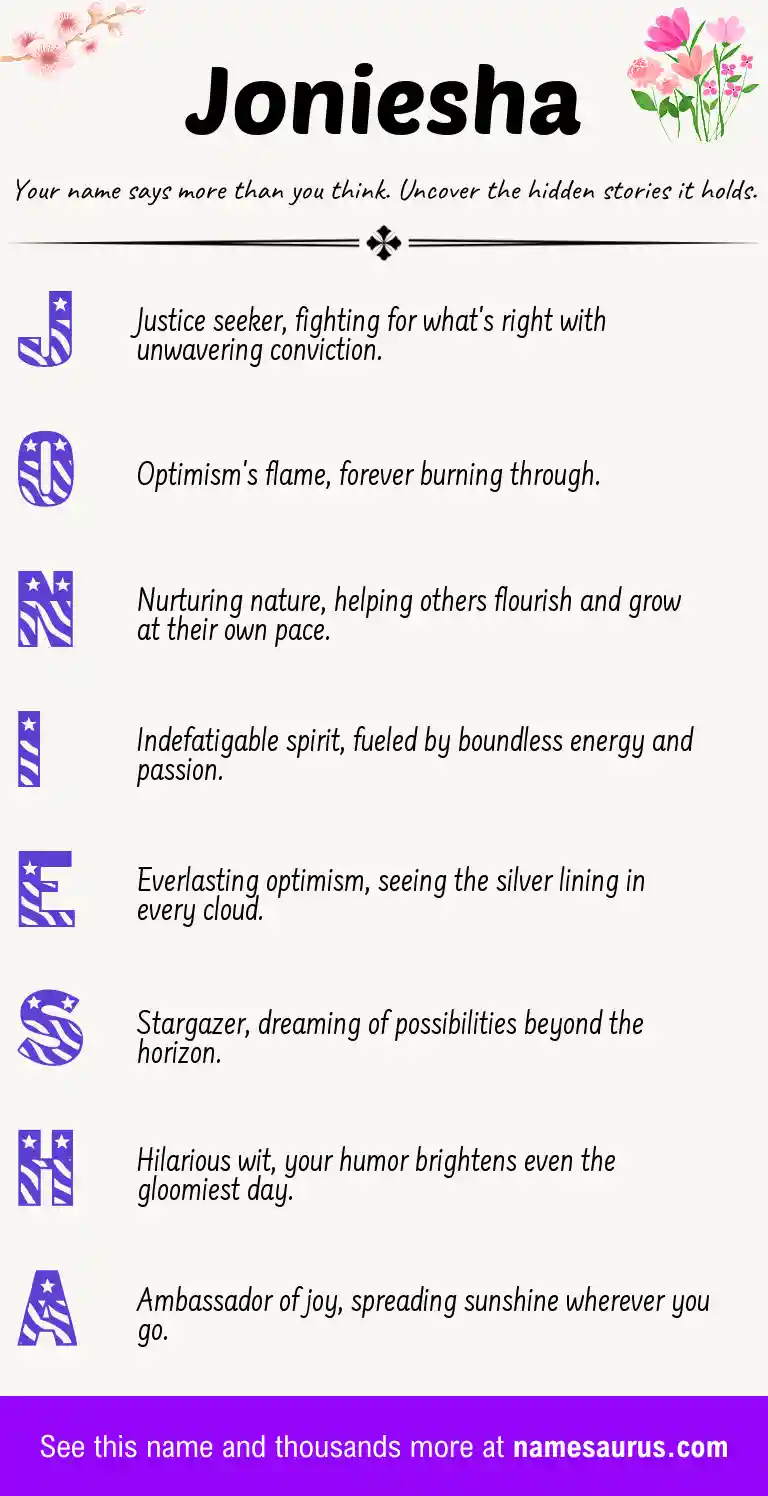Acrostic poem about Joniesha.