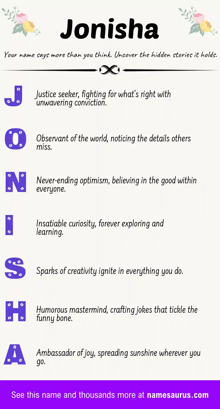 Acrostic poem about Jonisha.