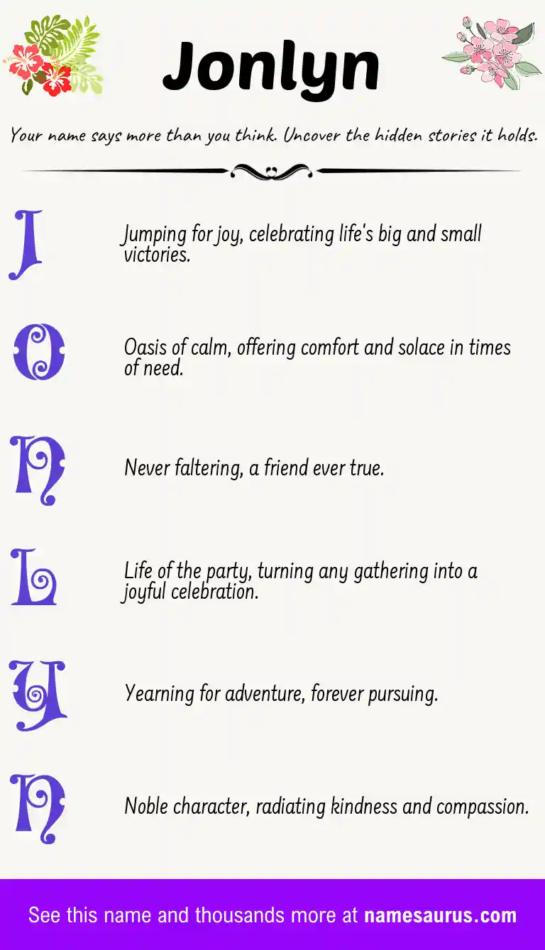 Acrostic poem about Jonlyn.