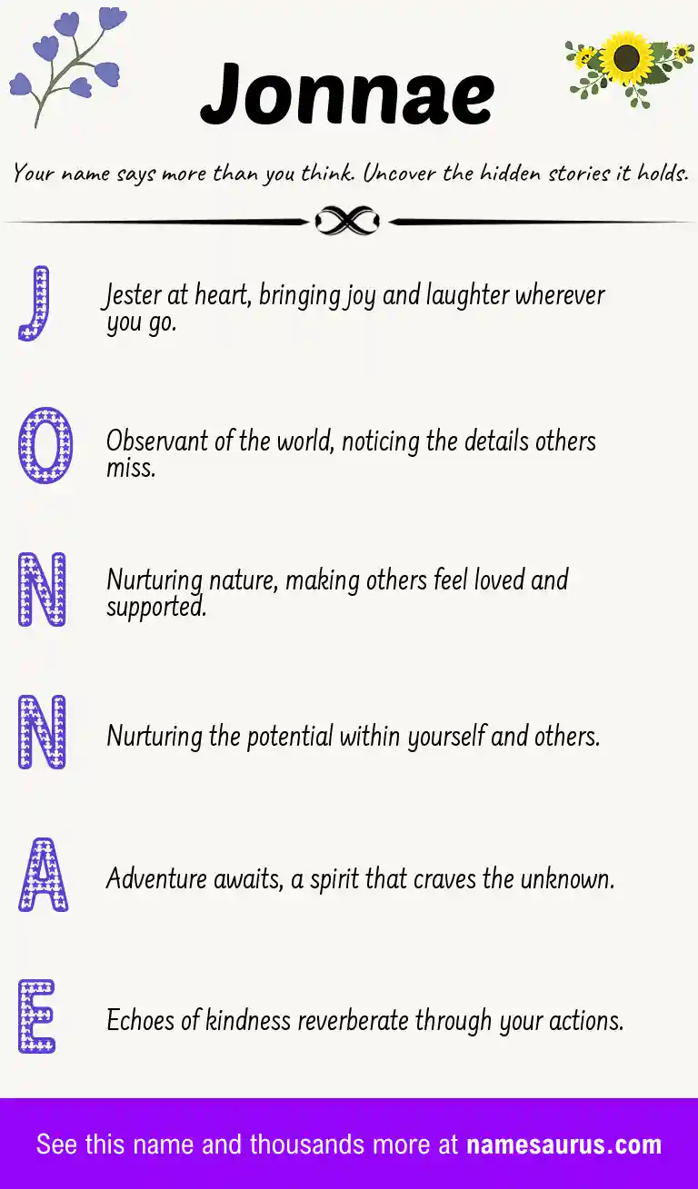 Acrostic poem about Jonnae.