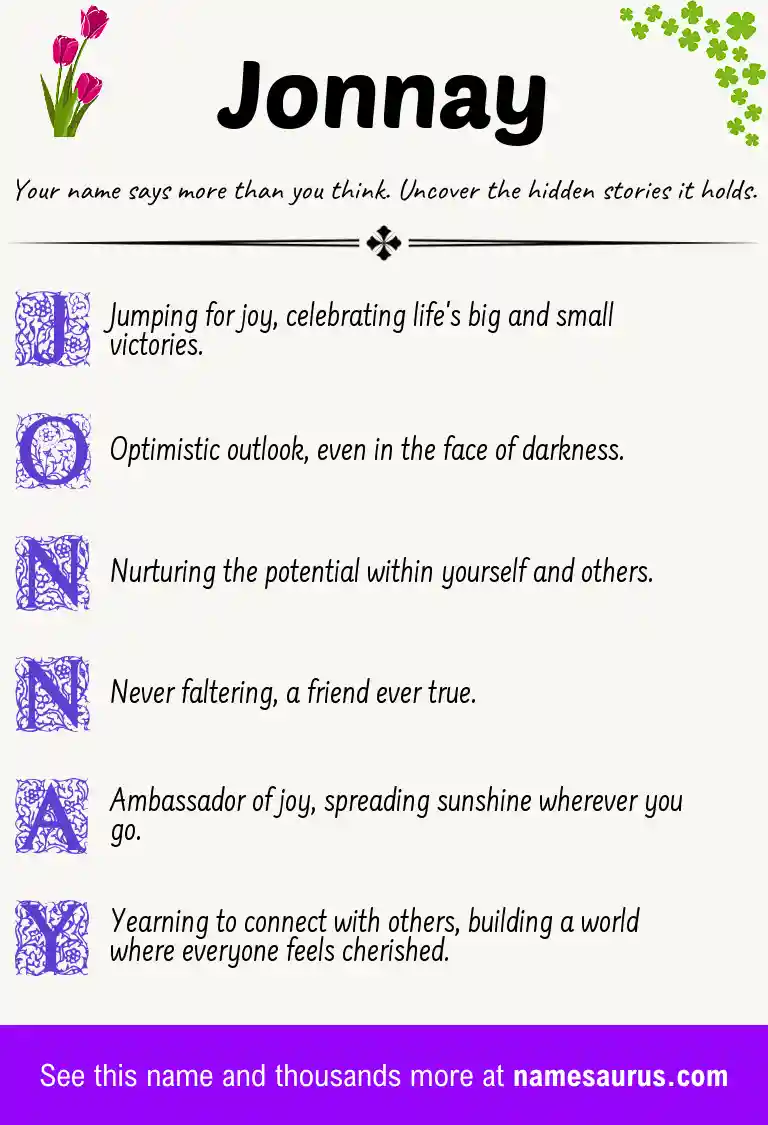 Acrostic poem about Jonnay.