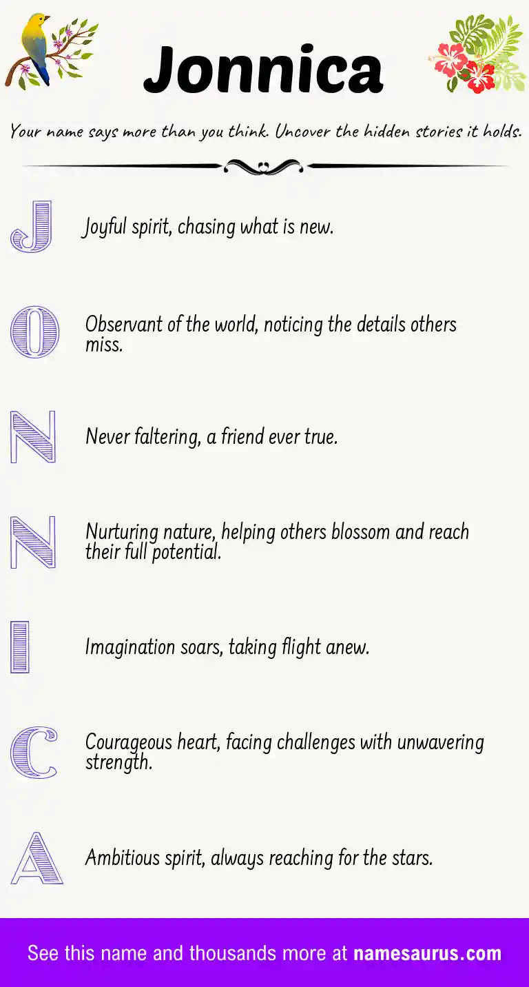 Acrostic poem about Jonnica.