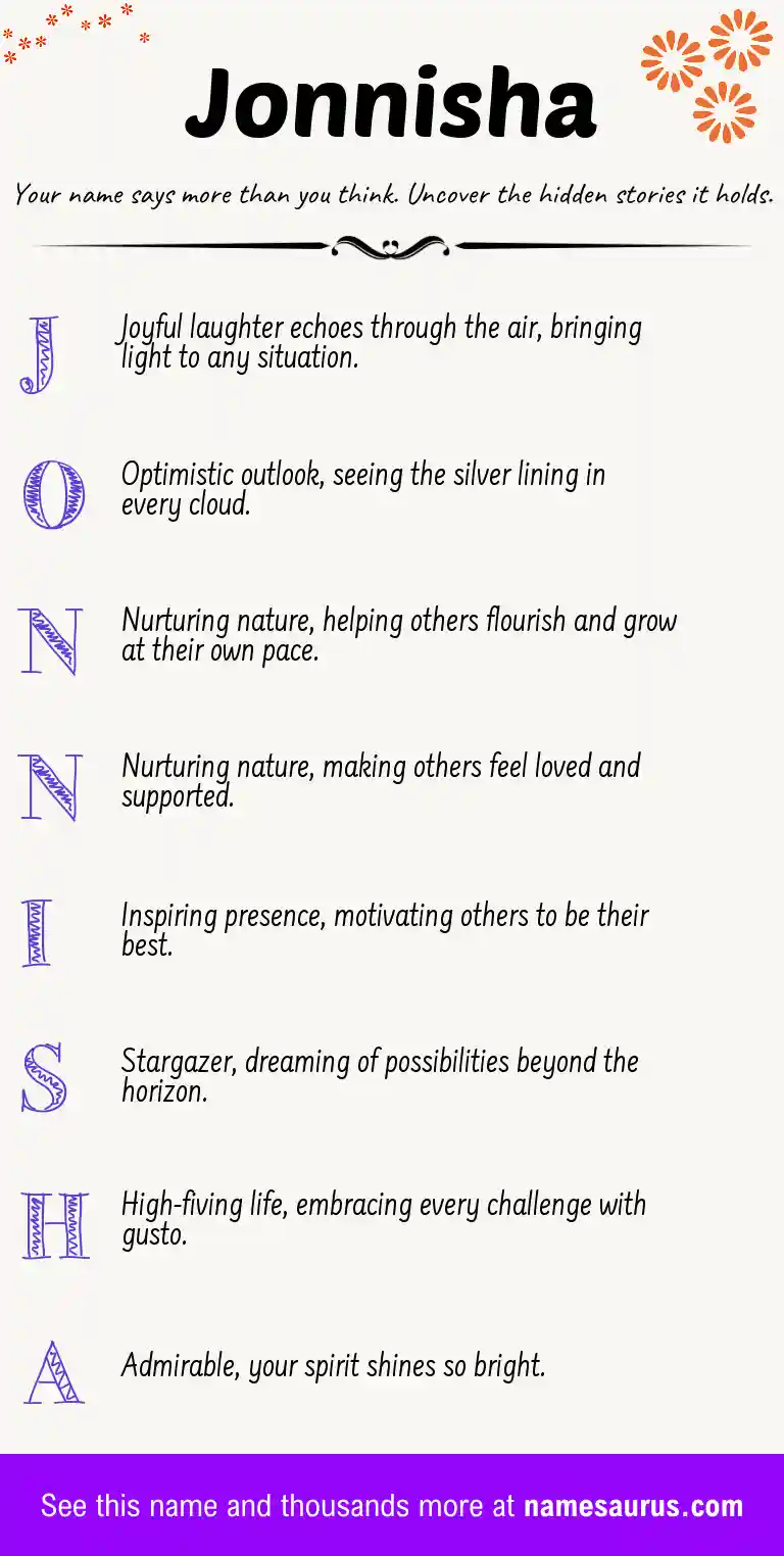 Acrostic poem about Jonnisha.