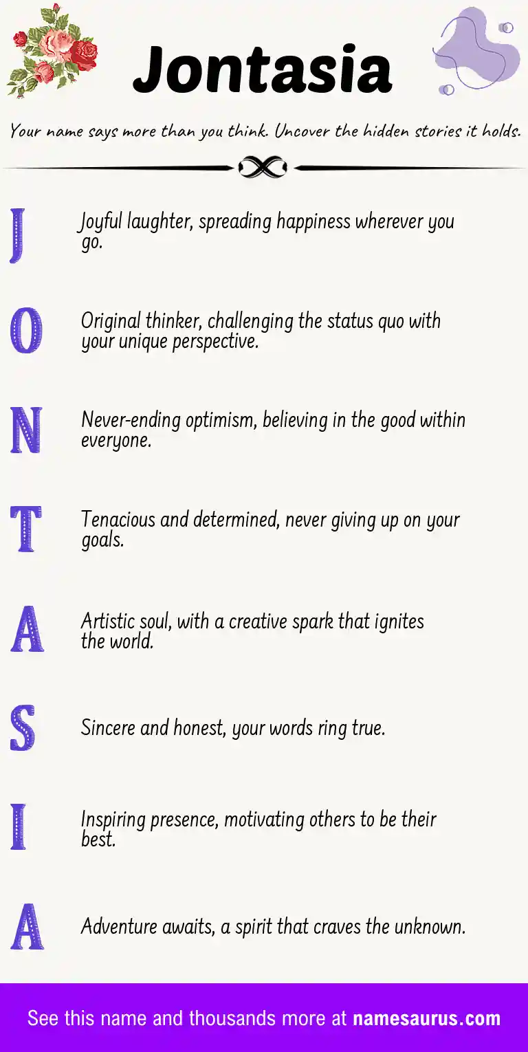 Acrostic poem about Jontasia.