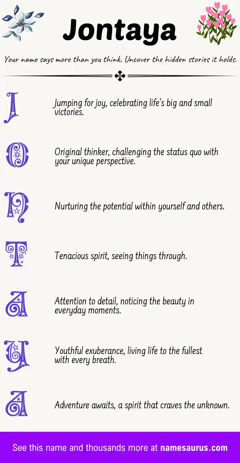 Acrostic poem about Jontaya.