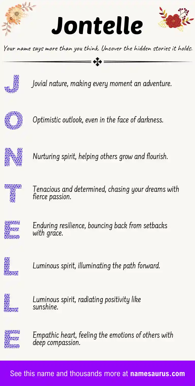 Acrostic poem about Jontelle.