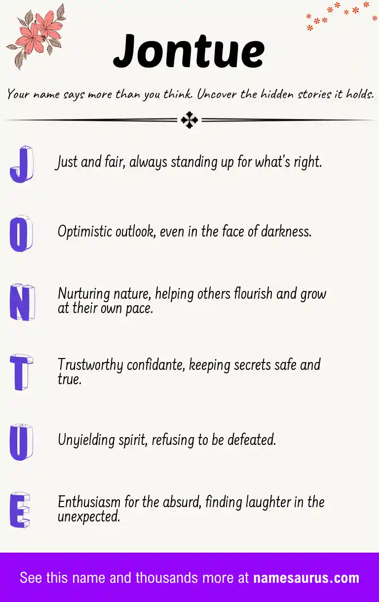 Acrostic poem about Jontue.