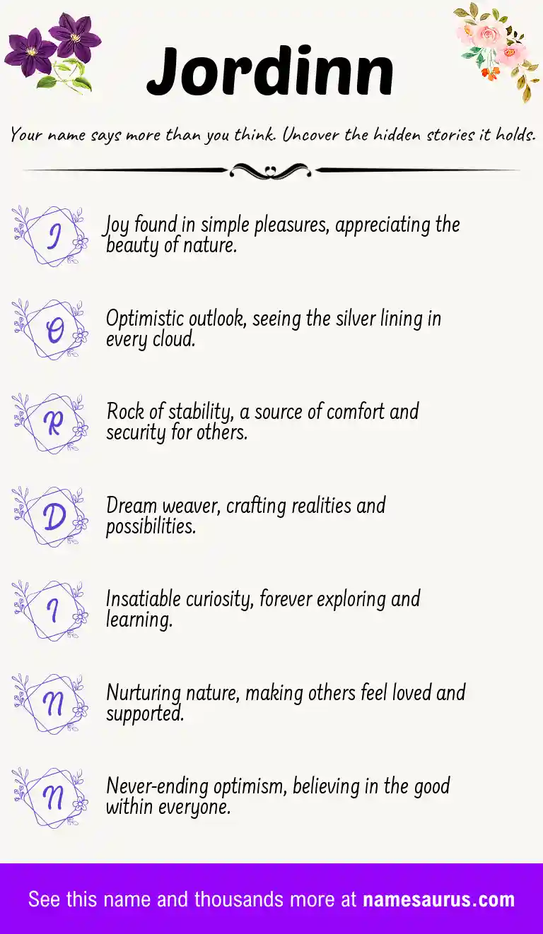 Acrostic poem about Jordinn.