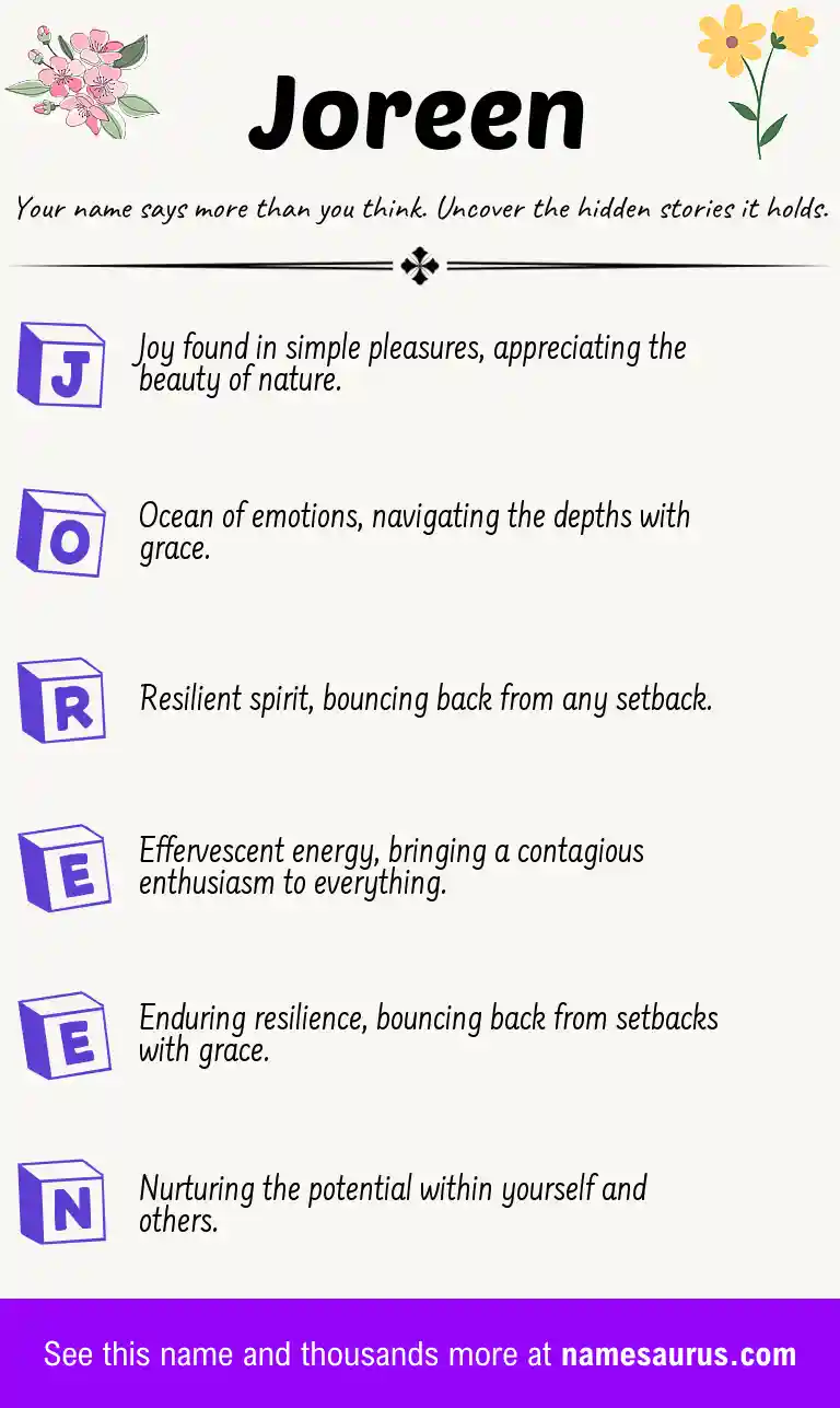 Acrostic poem about Joreen.
