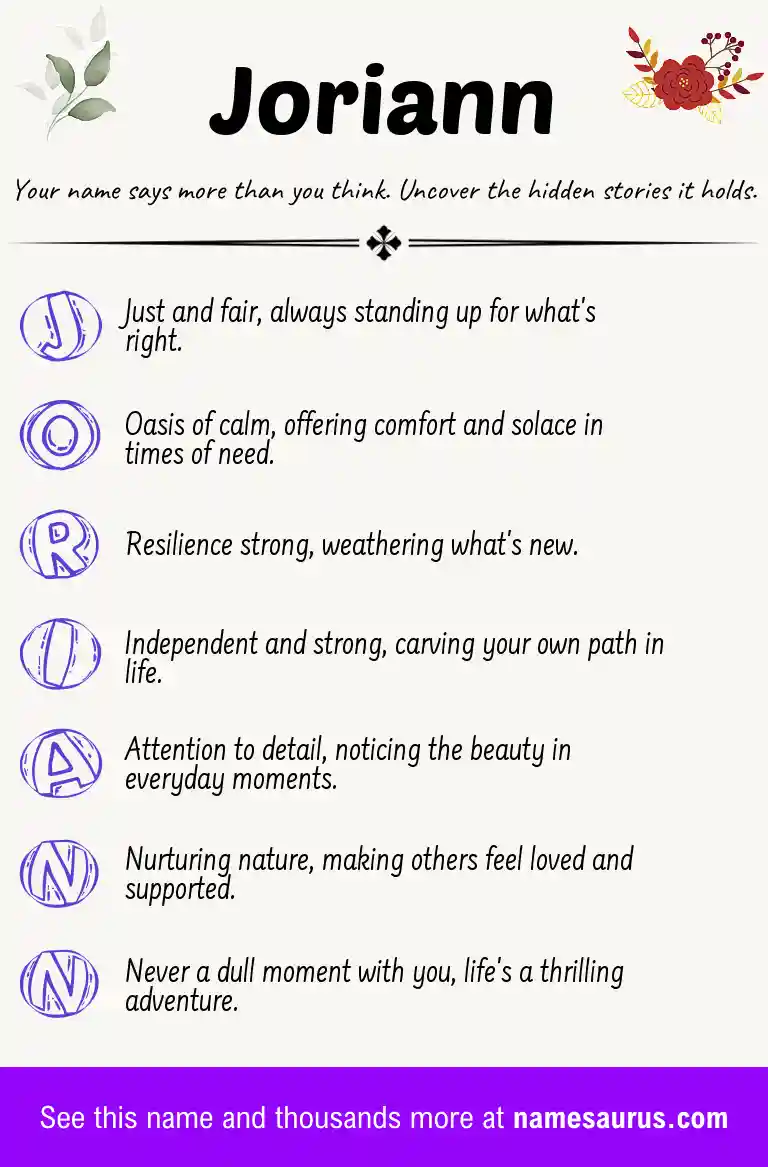 Acrostic poem about Joriann.