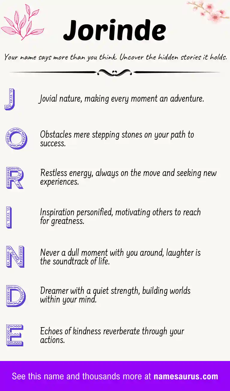 Acrostic poem about Jorinde.