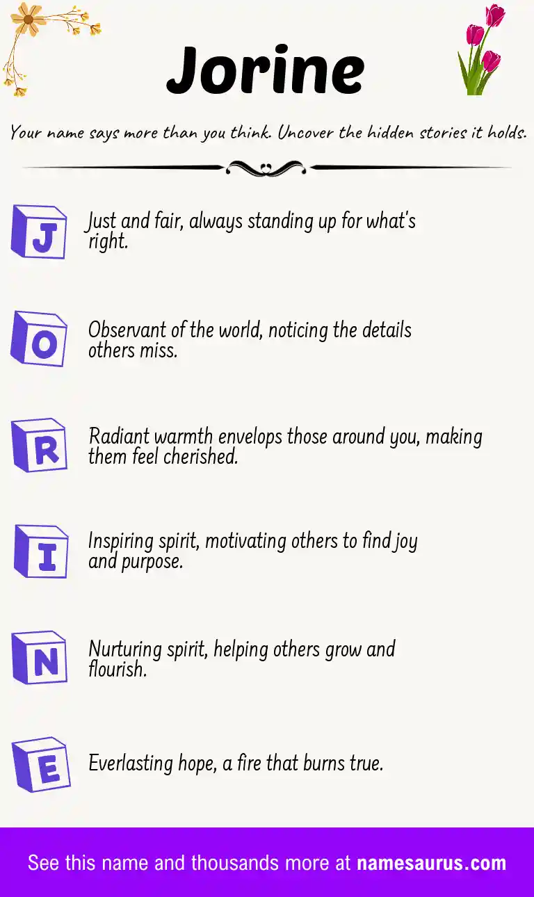 Acrostic poem about Jorine.