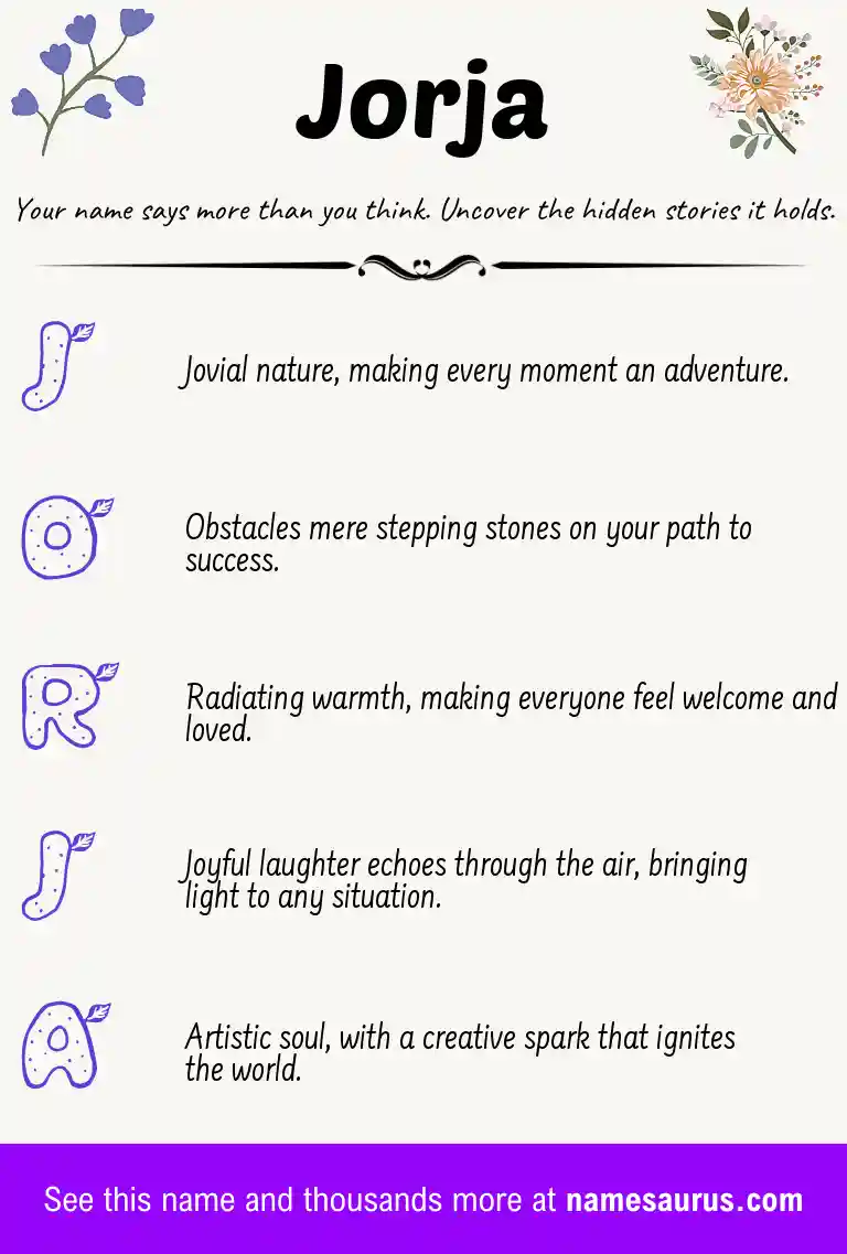 Acrostic poem about Jorja.